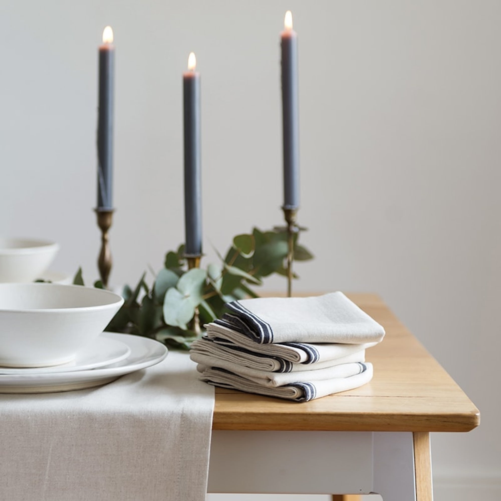 European Linen Modern Stripe Napkins