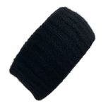 Load image into Gallery viewer, Black Ribbed Alpaca Ear Warmer
