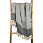 Load image into Gallery viewer, black diamond patterned turkish blanket
