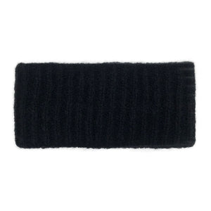 Black Ribbed Alpaca Ear Warmer