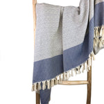 Load image into Gallery viewer, blue diamond patterned Turkish throw
