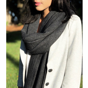 black charcoal unisex cashmere scarf