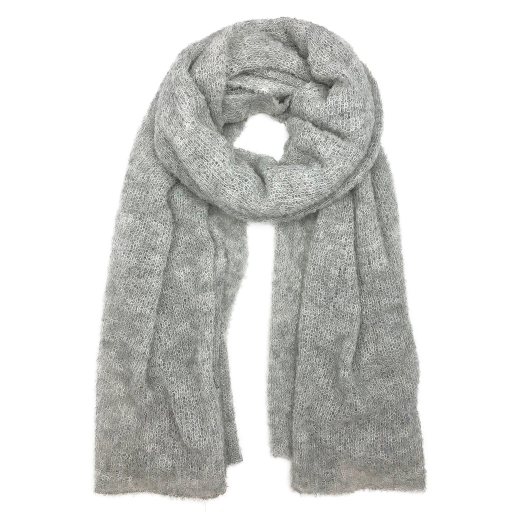 fair trade gray ultra plush alpaca scarf