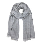 Load image into Gallery viewer, Gray Herringbone Cashmere Scarf
