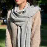 Load image into Gallery viewer, Gray Herringbone Cashmere Scarf
