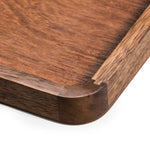 Load image into Gallery viewer, one corner of the kalmar home aalborg acacia wood serving tray
