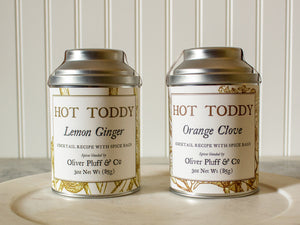 Lemon Ginger and Orange Clove hot toddy spice mixes by Oliver Pluff & Co