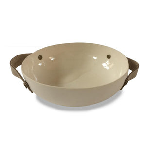Bowl - Handmade with leather handles