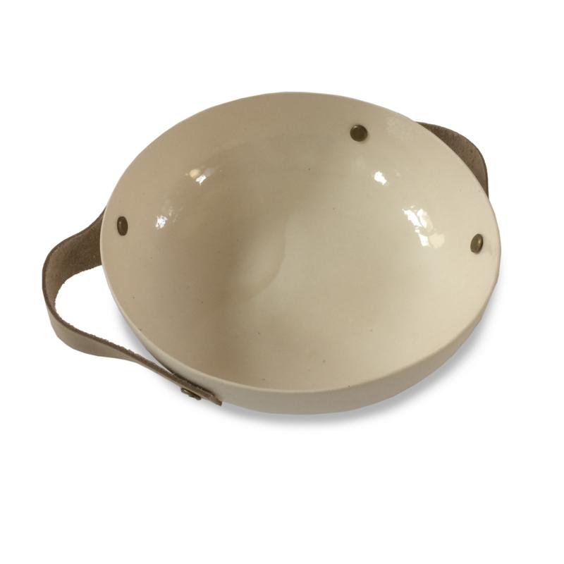 Bowl - Handmade with leather handles