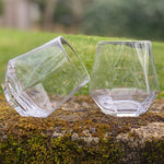 Load image into Gallery viewer, Diamond shaped crystal glass - set of 2
