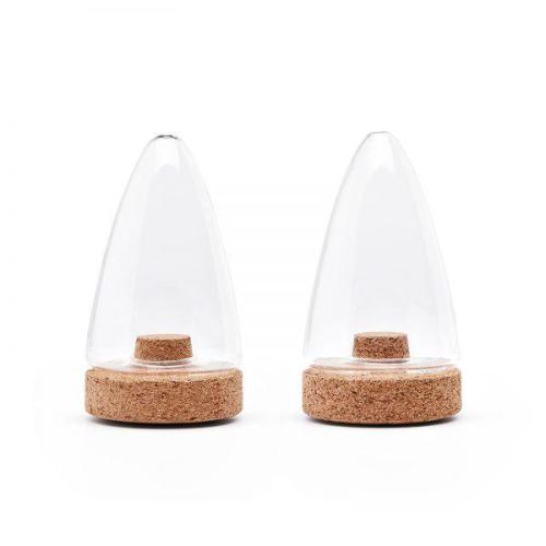 Puik design salt and pepper shakers shown empty