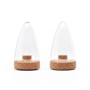 Puik design salt and pepper shakers shown empty