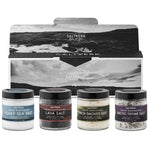 Load image into Gallery viewer, 4 bottles of the various Saltverk salts as well as the packaging box
